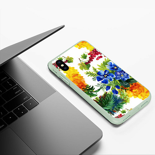Чехол iPhone XS Max матовый Summer / 3D-Салатовый – фото 3