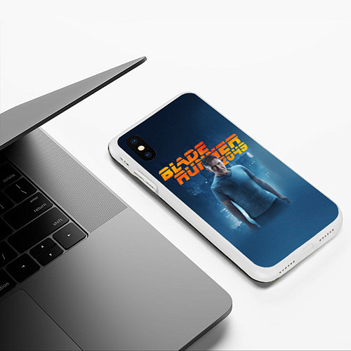 Чехол iPhone XS Max матовый BR 2049: Rick Deckard / 3D-Белый – фото 3