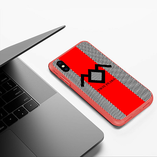 Чехол iPhone XS Max матовый Twin Peaks Mark / 3D-Красный – фото 3