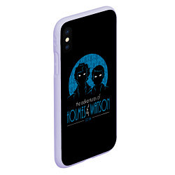 Чехол iPhone XS Max матовый Холмс и Ватсон 221B, цвет: 3D-светло-сиреневый — фото 2