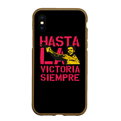 Чехол iPhone XS Max матовый Hasta La Victoria Siempre, цвет: 3D-коричневый