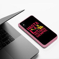Чехол iPhone XS Max матовый Hasta La Victoria Siempre, цвет: 3D-малиновый — фото 2