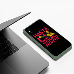 Чехол iPhone XS Max матовый Hasta La Victoria Siempre, цвет: 3D-темно-зеленый — фото 2