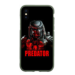 Чехол iPhone XS Max матовый Iron Predator, цвет: 3D-темно-зеленый