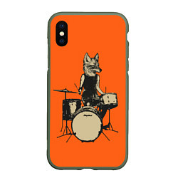 Чехол iPhone XS Max матовый Drums Fox