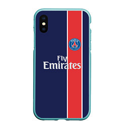 Чехол iPhone XS Max матовый FC PSG: Original, цвет: 3D-мятный