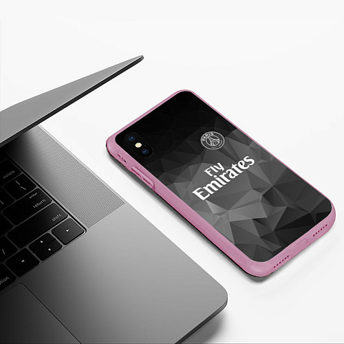 Чехол iPhone XS Max матовый PSG FC: Polygons 2018 / 3D-Розовый – фото 3