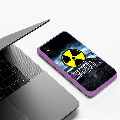 Чехол iPhone XS Max матовый S.T.A.L.K.E.R: Игорь / 3D-Фиолетовый – фото 3