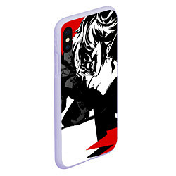 Чехол iPhone XS Max матовый Persona 5, цвет: 3D-светло-сиреневый — фото 2