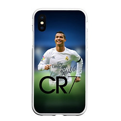 Чехол iPhone XS Max матовый CR7, цвет: 3D-белый