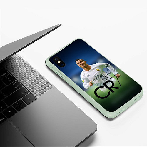 Чехол iPhone XS Max матовый CR7 / 3D-Салатовый – фото 3
