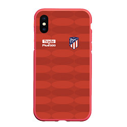 Чехол iPhone XS Max матовый Atletico Madrid: Red Ellipse, цвет: 3D-красный