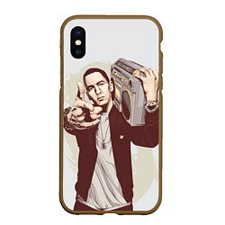 Чехол iPhone XS Max матовый Eminem: Street Music, цвет: 3D-коричневый