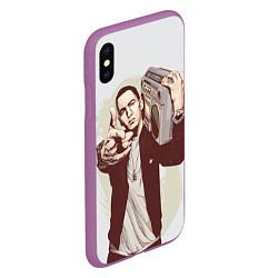 Чехол iPhone XS Max матовый Eminem: Street Music, цвет: 3D-фиолетовый — фото 2