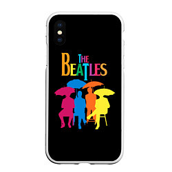 Чехол iPhone XS Max матовый The Beatles: Colour Rain, цвет: 3D-белый