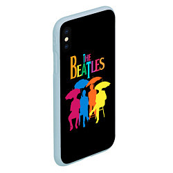 Чехол iPhone XS Max матовый The Beatles: Colour Rain, цвет: 3D-голубой — фото 2