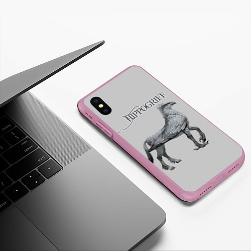 Чехол iPhone XS Max матовый Hippogriff / 3D-Розовый – фото 3