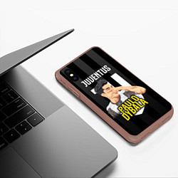 Чехол iPhone XS Max матовый FC Juventus: Paulo Dybala, цвет: 3D-коричневый — фото 2