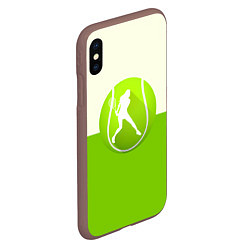 Чехол iPhone XS Max матовый Символ теннисиста, цвет: 3D-коричневый — фото 2