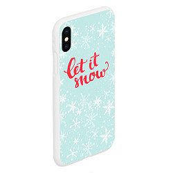 Чехол iPhone XS Max матовый Let it snow, цвет: 3D-белый — фото 2