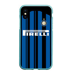 Чехол iPhone XS Max матовый Inter FC: Home 17/18, цвет: 3D-мятный