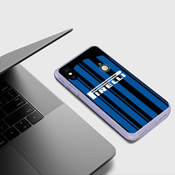 Чехол iPhone XS Max матовый Inter FC: Home 17/18, цвет: 3D-светло-сиреневый — фото 2