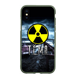 Чехол iPhone XS Max матовый S.T.A.L.K.E.R: Тёма, цвет: 3D-темно-зеленый