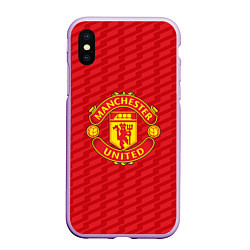 Чехол iPhone XS Max матовый FC Manchester United: Creative, цвет: 3D-сиреневый