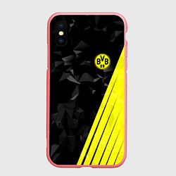 Чехол iPhone XS Max матовый FC Borussia Dortmund: Abstract, цвет: 3D-баблгам