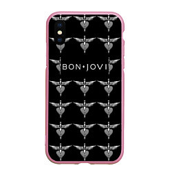 Чехол iPhone XS Max матовый Bon Jovi, цвет: 3D-розовый