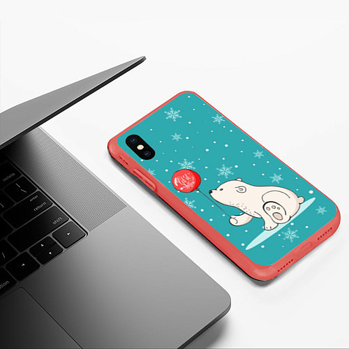 Чехол iPhone XS Max матовый Cold Bear / 3D-Красный – фото 3