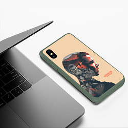 Чехол iPhone XS Max матовый Stranger Things, цвет: 3D-темно-зеленый — фото 2