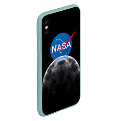 Чехол iPhone XS Max матовый NASA: Moon Rise, цвет: 3D-мятный — фото 2