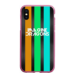 Чехол iPhone XS Max матовый Imagine Dragons: Evolve Lines, цвет: 3D-малиновый