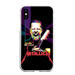 Чехол iPhone XS Max матовый Metallica: James Alan Hatfield, цвет: 3D-белый
