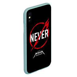 Чехол iPhone XS Max матовый Metallica: Like Never Before, цвет: 3D-мятный — фото 2