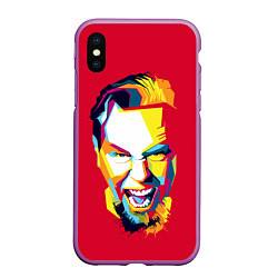 Чехол iPhone XS Max матовый Metallica Rock, цвет: 3D-фиолетовый