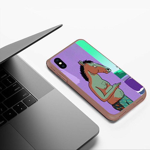 Чехол iPhone XS Max матовый BoJack / 3D-Коричневый – фото 3