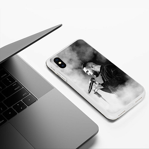 Чехол iPhone XS Max матовый Jah Khalib: Black mist / 3D-Белый – фото 3
