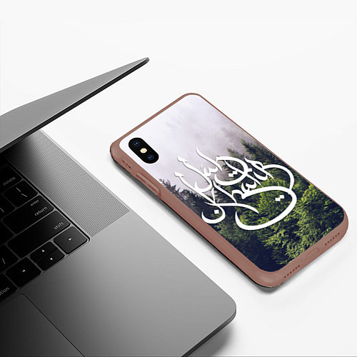 Чехол iPhone XS Max матовый Jah Khalib: Green Forest / 3D-Коричневый – фото 3