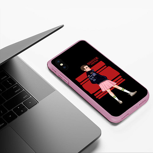 Чехол iPhone XS Max матовый Очень странные дела / 3D-Розовый – фото 3