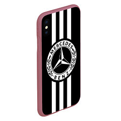 Чехол iPhone XS Max матовый Mercedes-Benz Black, цвет: 3D-малиновый — фото 2