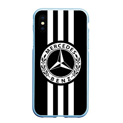 Чехол iPhone XS Max матовый Mercedes-Benz Black, цвет: 3D-голубой