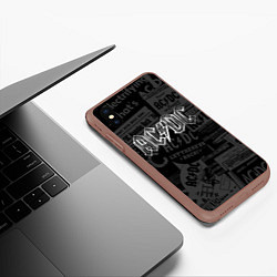 Чехол iPhone XS Max матовый AC/DC: Journalese, цвет: 3D-коричневый — фото 2