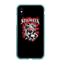 Чехол iPhone XS Max матовый Stigmata Skull, цвет: 3D-мятный