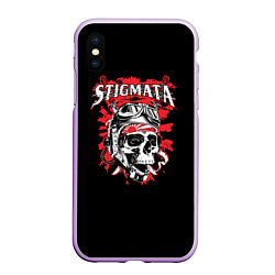 Чехол iPhone XS Max матовый Stigmata Skull, цвет: 3D-сиреневый