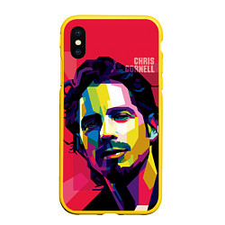 Чехол iPhone XS Max матовый Chris Cornell Art, цвет: 3D-желтый