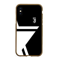 Чехол iPhone XS Max матовый FC Juventus: Star, цвет: 3D-коричневый