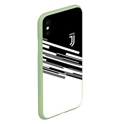 Чехол iPhone XS Max матовый FC Juventus: B&W Line, цвет: 3D-салатовый — фото 2