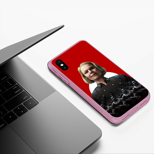 Чехол iPhone XS Max матовый Wolfenstein: Irene Engel / 3D-Розовый – фото 3